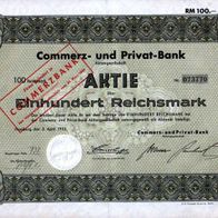 Commerz- und Privat-Bank Aktiengesellschaft 1932 100 RM
