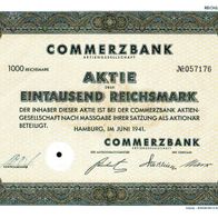 Commerzbank Aktiengesellschaft 1941 1000 RM