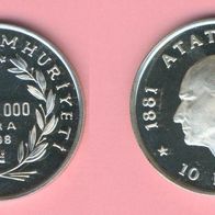 Türkei 1998 2.500.000 Lira, Silber PP.