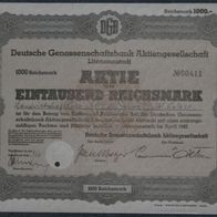 Deutsche Genossenschaftsbank Aktiengesellschaft 1942 1000 RM