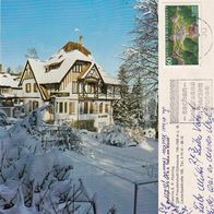 AK Freudenstadt Schwarzwald Pension Regina in Farbe im Winter von 1987
