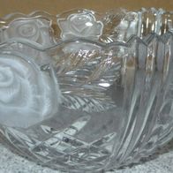 CP Schüssel aus Glas Glasschüssel mit Blütendekor ca. 1,6 kg H 11 21,5/7 einwandfrei