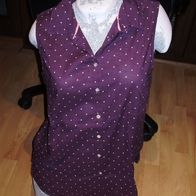 H&M Bluse lila Pünktchen 40