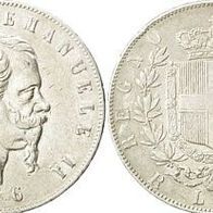 Italien Silber 5 Lire 1876 R "König Vittorio Emanuele II. (1861-1878)