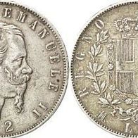 Italien Silber 5 Lire 1872 M "König Vittorio Emanuele II. (1861-1878)