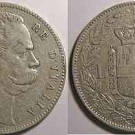 Italien Silber 5 Lire 1879 R "UMBERTO I." (1878-1900)