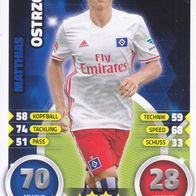 Hamburger SV Topps Trading Card 2016 Matthias Ostrzolek Nr.128