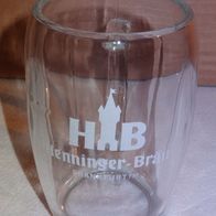 H Bierglas Henninger Bräu Frankfurt / M Bierseidel Trinkglas 0,4l alt gut erhalten Sa