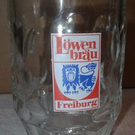 HK Bierglas Löwenbräu Freiburg 0,5l Bierseidel kaum gebraucht, sehr gut erhalten