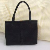 Modell Goldpfeil Handtasche Bügeltasche Ledertasche - Vintage aus den 1960ern schwarz