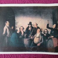 NEU: alte Kunstpostkarte Johann Peter Hasenclever: Weinprobe im Keller Ansichts