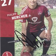 1. FC Nürnberg Autogrammkarte 2015 Philipp Hercher