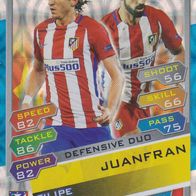 Atletico Madrid Topps Trading Card Champions League 2016 Juanfran und Luis ATL18