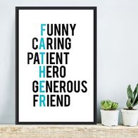 Poster 40x60 cm Zitate Vater Sprichwörter Papa (Gr. 40x60 cm