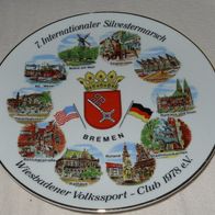 C Wandteller Sammelteller 1984 7. Internationaler Silvestermarsch Wiesbadener Volkssp
