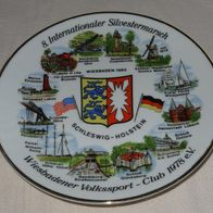 C Wandteller Sammelteller 1985 8. Internationaler Silvestermarsch Wiesbadener Volkssp