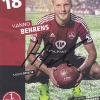 1. FC Nürnberg Autogrammkarte 2015 Hanno Behrens