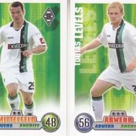 2x Bor. Mönchengladbach Topps Match Attax Trading Card 2008