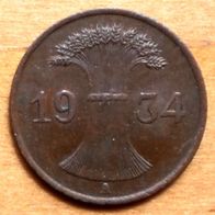 1 Reichspfennig 1934 A