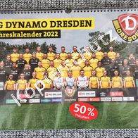 Jahreskalender Fankalender SG Dynamo Dresden 2022