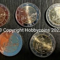 BRD : Satz 5 x 2 Euro Sondermünzen Thüringen 2022 ADFGJ