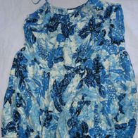 KA H&M Kleid Gr S Sommerkleid Spagettiträger blau weiß 100% Viskose wenig getrag