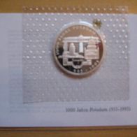10 DM Silber PP mit Originalbeschreibung 1000 Jahre Potsdam