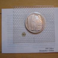 10 DM Silber PP mit Originalbeschreibung 800 Jahre Deutscher Orden