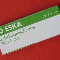 10 St. ESKA G-Sicherungseinsatz Feinsicherung Träge 10A 5x20mm Glas Löschmittel