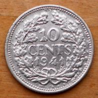 10 Cent 1941 Niederlande Silber