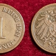 1437(7) 1 Pfennig (Kaiserreich) 1911/ A in ss .......... von * * * Berlin-coins * * *
