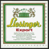 Bieretikett "Liesinger" für Monimpex Budapest von Brauerei Wieselburg Österreich