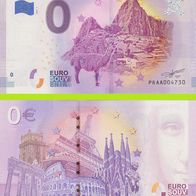 0 Euro Schein Machu Picchu PRAA 2019-1 selten Nr 4761