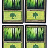 4x "Wald/ Forest 347", Common aus "Invasion", ungespielt