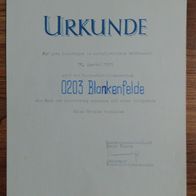 Urkunde: Verkaufsstellenausschuß 0203 Blankenfelde - DDR - 1971 - Zossen (A4-23)
