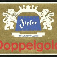 ALT ! Bieretikett "Doppelgold" Brauerei Zipf Gemeinde Neukirchen / Vöckla Österreich