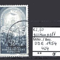 DDR 1954 Viermächtekonferenz, Berlin MiNr. 424 gestempelt -7-