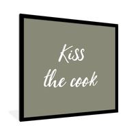 Poster Bilder 40x40 cm Zitate Küss den Koch Sprichwörter Kuss