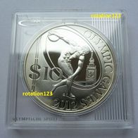 Salomon Islands 10 Dollars 2008 * * Olympiade London * * .925 Silber PP