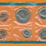 USA-Kursmünzsatz 1972 John F. Kennedy in unzirkulierter Mint Erhaltung