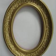 DDR Bilderrahmen Gips oval 14 x 19 cm gold Rahmen Foto Vintage goldfarben