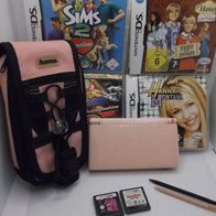 Nintendo DS lite Konsole Rosa&Zubehör&5xSpiele