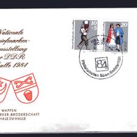 DDR 1984 Messebeleg Nat. Briefmarkenausstellung MiNr. 2882 - 2883 Stempel 11.07. -1-