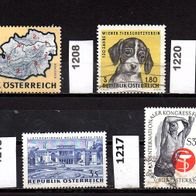 H509 Österreich Mi. Nr. 1201 + 1208 + 1215 + 1217 + 1220 o <