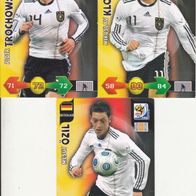 3x Panini Trading Card Fussball WM 2010 Mannschaft aus Deutschland