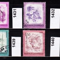 H524 Österreich Mi. Nr. 1430 + 1431 + 1432 + 1433 + 1439+ 1440 Schönes Österreich o <