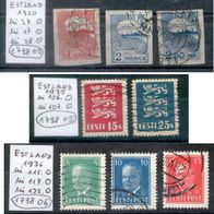 Briefmarken Estland Eesti Freimarken 1920 - 1936 Lot 8 Werte