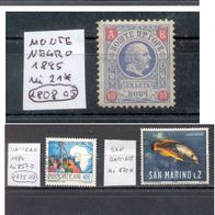 Briefmarken Malta, Monaco, Montenegro, Vatikan, San Marino, Zypern