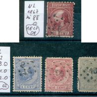 Briefmarken Niederlande 1867 / 1872