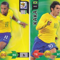 2x Panini Trading Card Fussball WM 2010 Mannschaft aus Brasilien